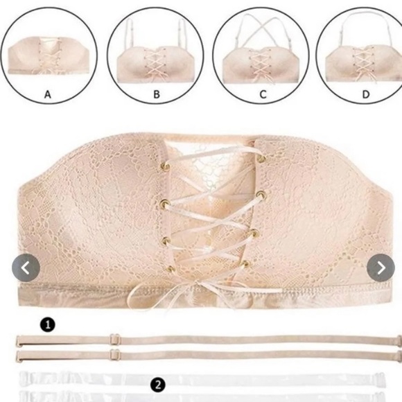 WHITE; Wireless push up bra - Picture 3 of 4